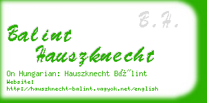 balint hauszknecht business card